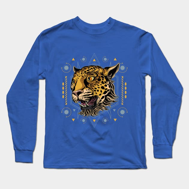 cheetah sacred geometry Long Sleeve T-Shirt by Tshirt lover 1